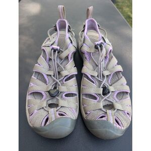 Keen Women's Whisper Hybrid Hiking Sandals Gray Purple Size 8.5 Adjustable Keens